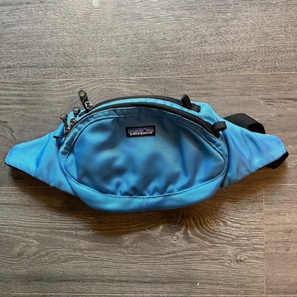 Vintage Patagonia Hip Belt‎ Bag Blue Waist Pack Style 48455 Nylon Double Zip